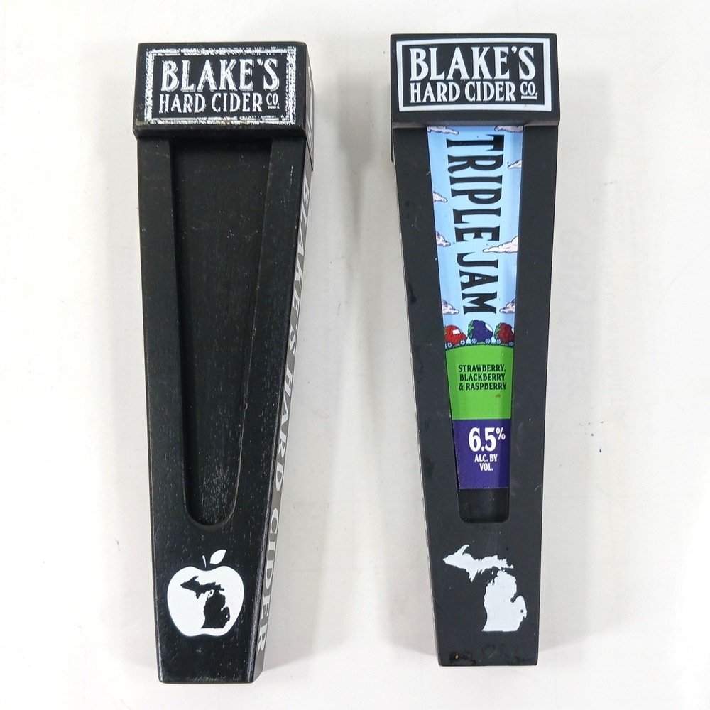 Blakes Hard Cider Co Michigan Wooden Beer Tap Handles Triple Jam Lot of 2